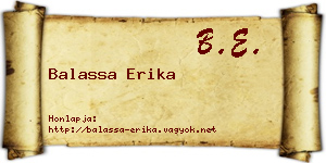 Balassa Erika névjegykártya